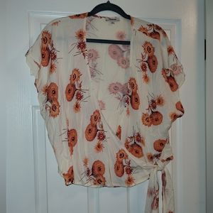 Madewell floral wrap blouse